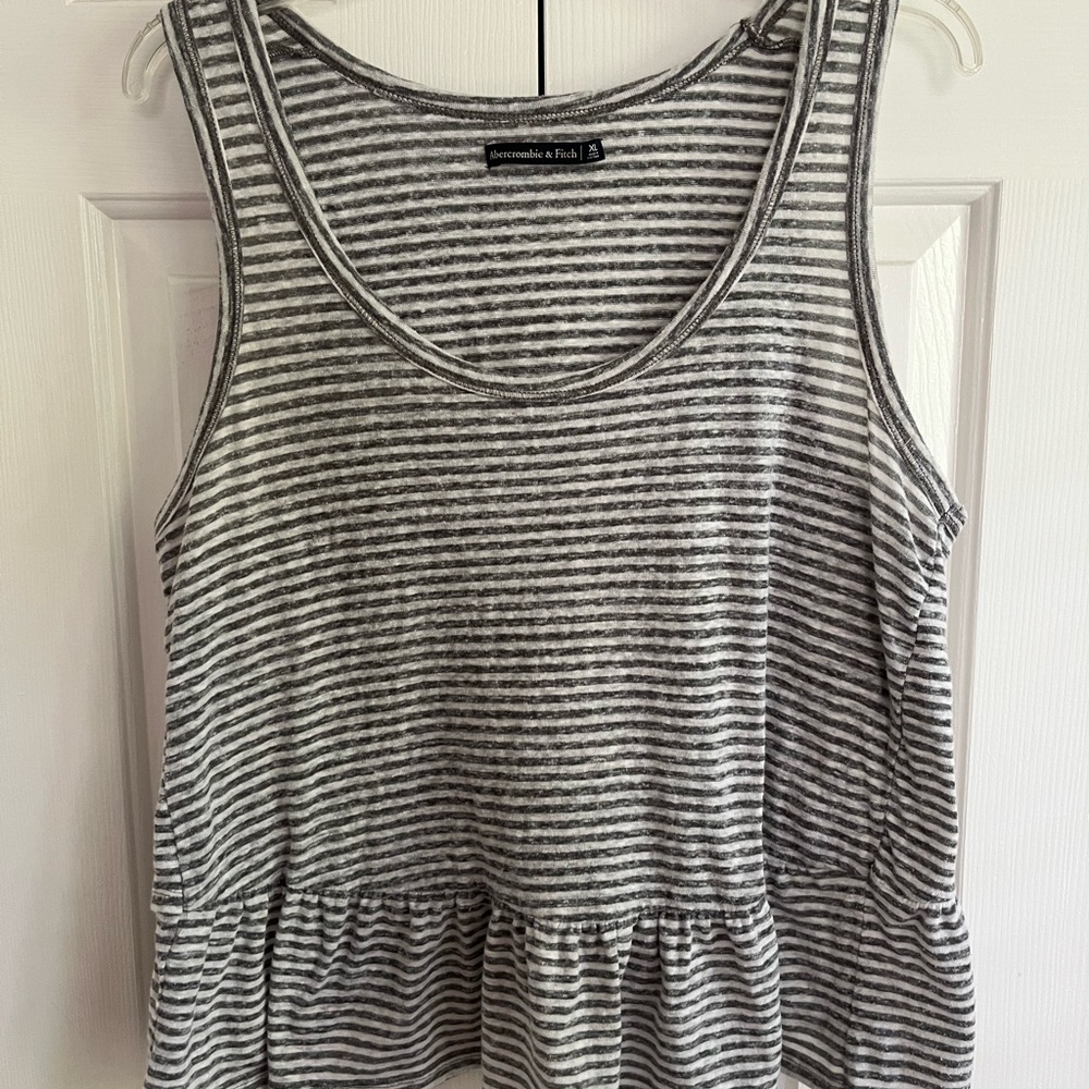 Abercrombie & Fitch Black and White Striped Tank Top